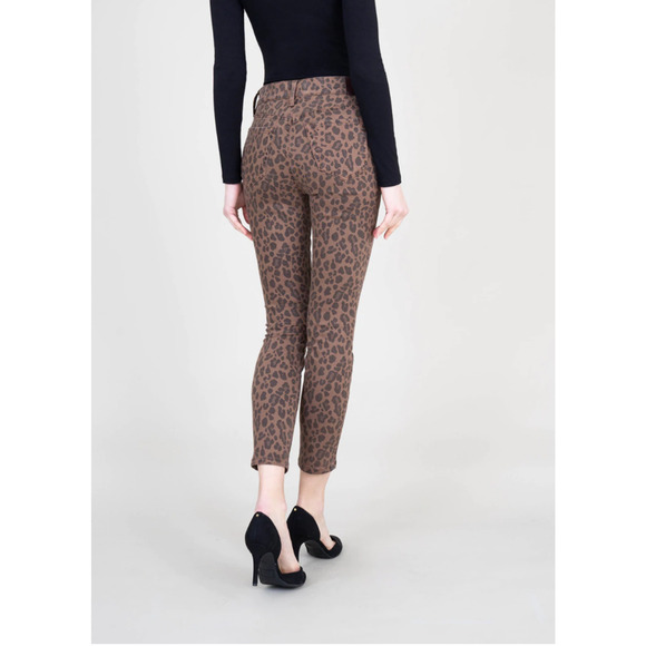 Level 99 NWT Evereve Heidi Button Fly Jeans in Brown Spiced Leopard // 32 - Picture 3 of 11